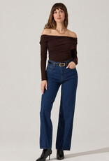 ASTR Datia Ruched Off Shoulder Top