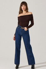 ASTR Datia Ruched Off Shoulder Top