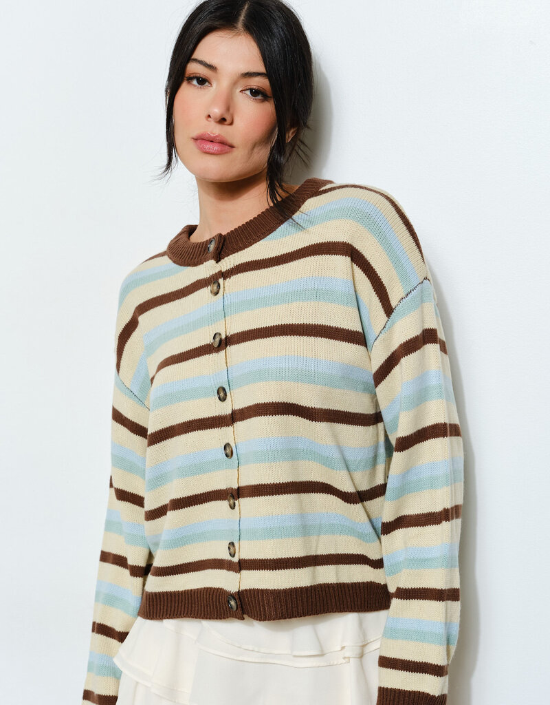Retro Striped Cardigan Sweater