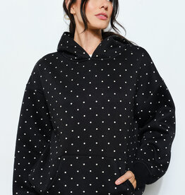 Polka Dot Oversized Hoodie Sweatshirt