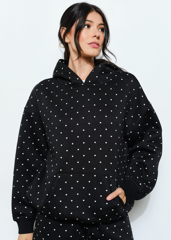 Polka Dot Oversized Hoodie Sweatshirt