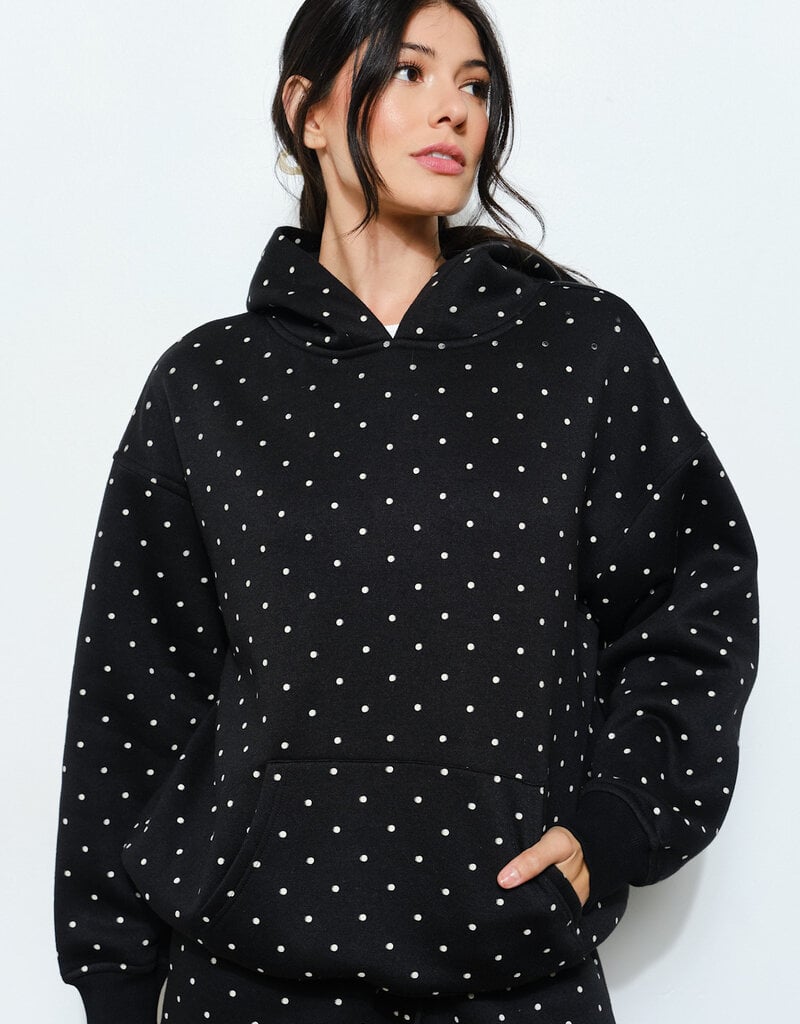 Polka Dot Oversized Hoodie Sweatshirt