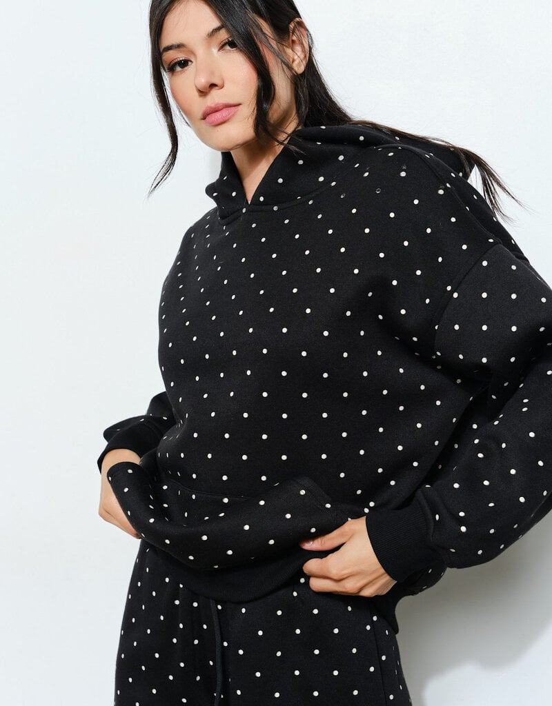 Polka Dot Oversized Hoodie Sweatshirt