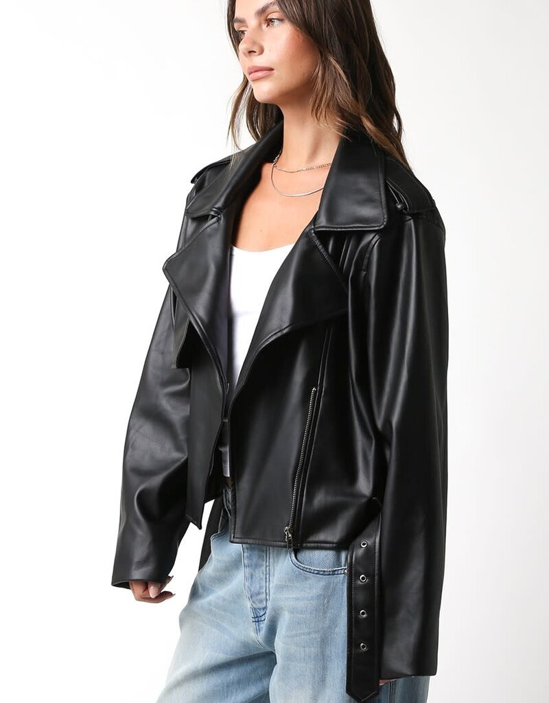 Stark Faux Leather Biker Jacket