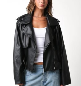 Stark Faux Leather Biker Jacket