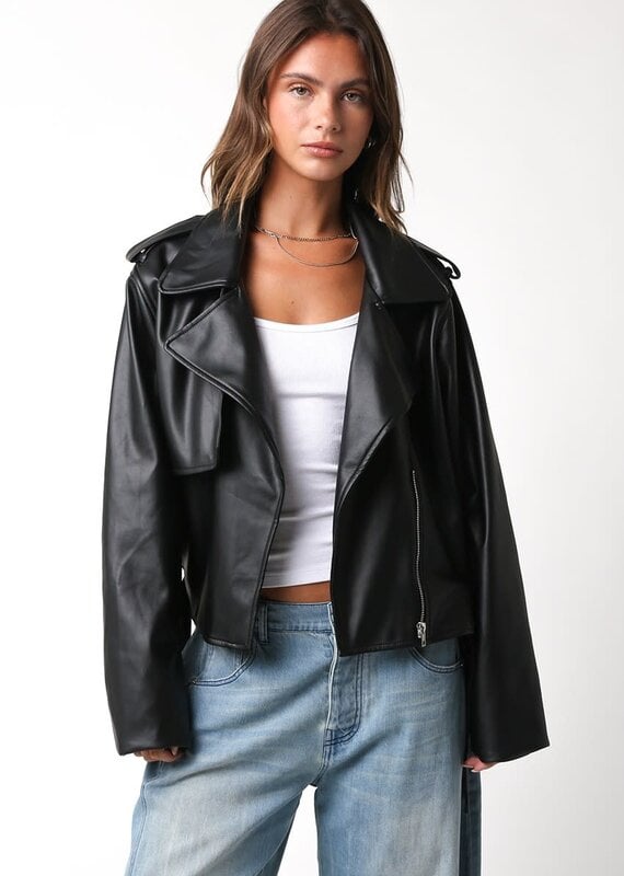 Stark Faux Leather Biker Jacket