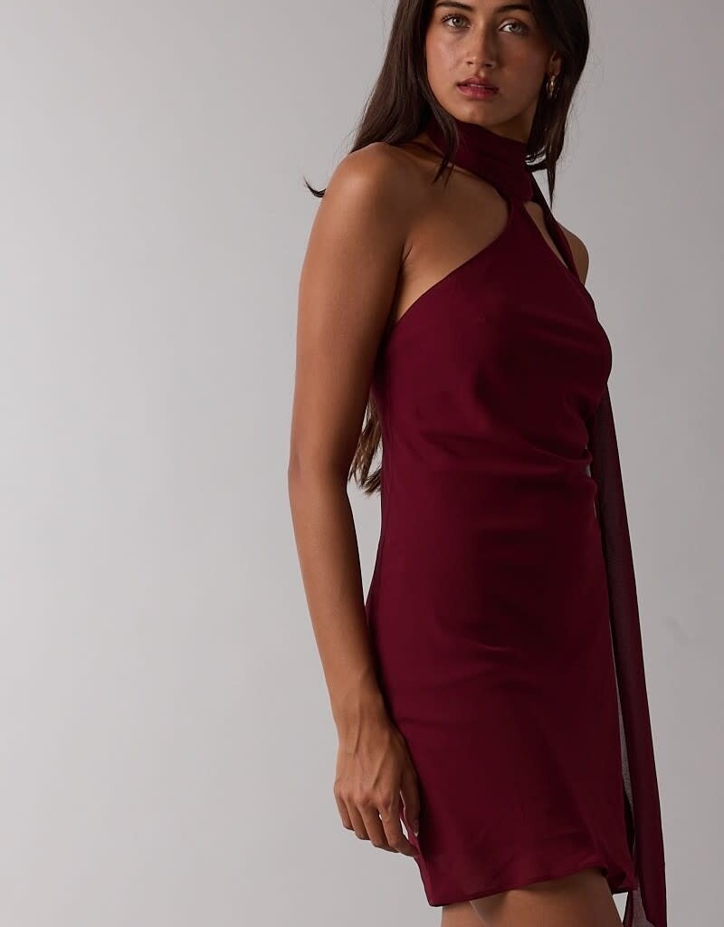 Hollin Scarf Neck Mini Dress