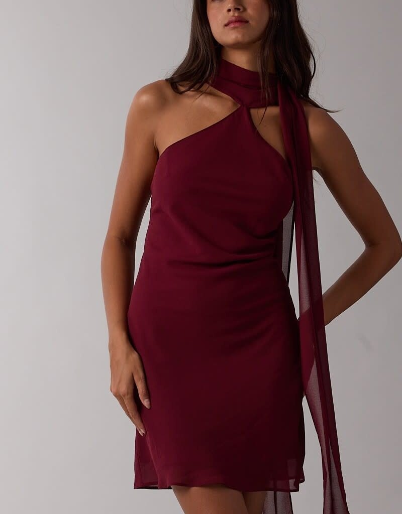 Hollin Scarf Neck Mini Dress