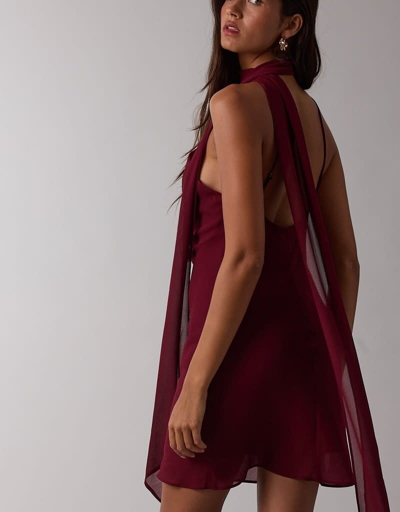 Hollin Scarf Neck Mini Dress