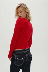 Frankies Bikinis Kit V Neck Cloud Knit Sweater