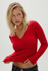 Frankies Bikinis Kit V Neck Cloud Knit Sweater