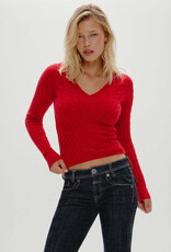 Frankies Bikinis Kit V Neck Cloud Knit Sweater