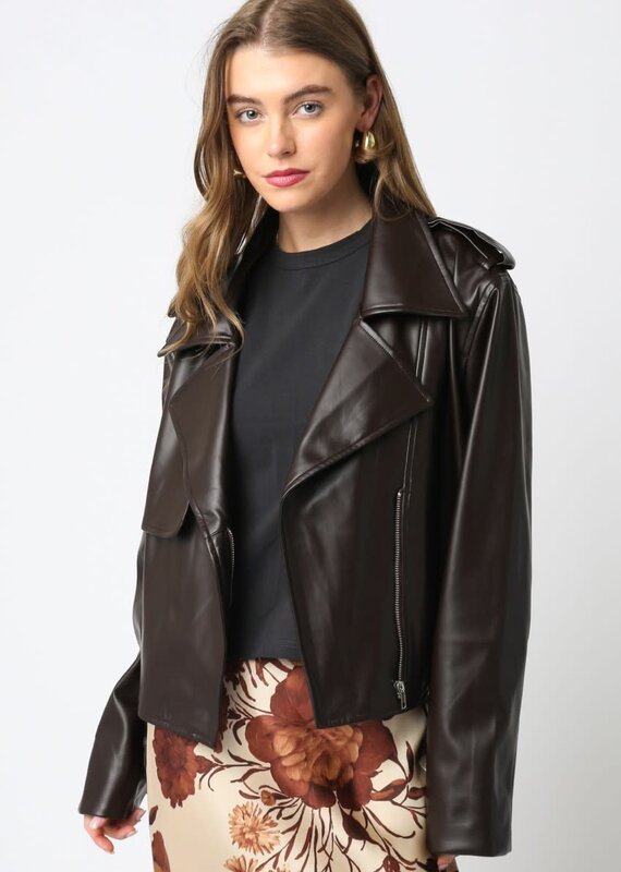 Stark Faux Leather Biker Jacket
