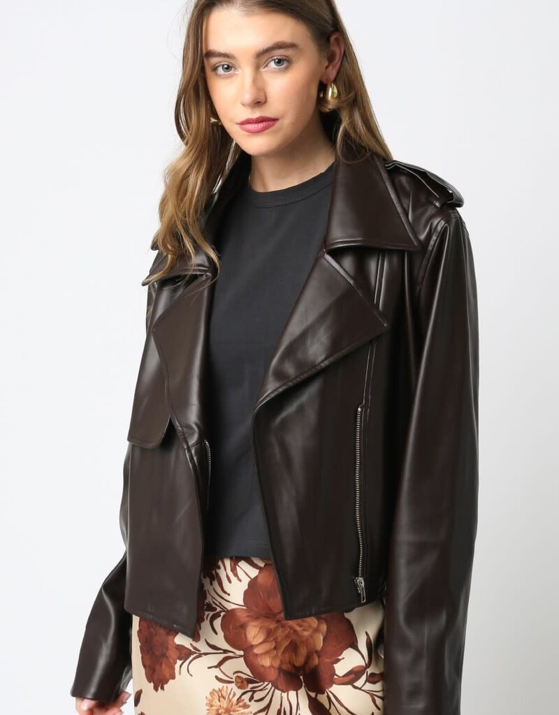 Stark Faux Leather Biker Jacket