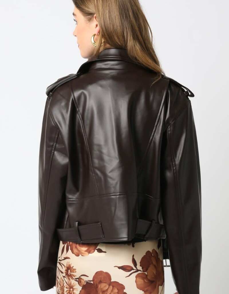 Stark Faux Leather Biker Jacket