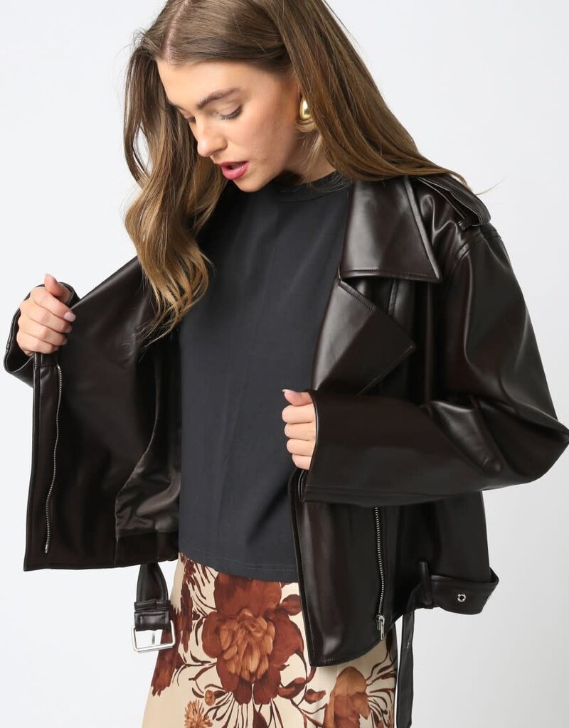 Stark Faux Leather Biker Jacket