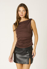 Boat Neck Sleeveless Open Back Top