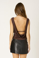 Boat Neck Sleeveless Open Back Top