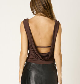 Boat Neck Sleeveless Open Back Top