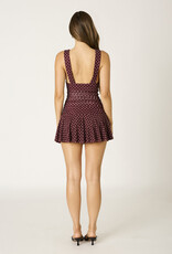 India Polka Dot Ruched Bodice Mini Dress