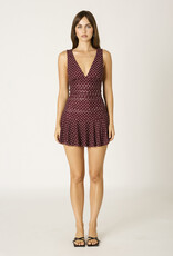 India Polka Dot Ruched Bodice Mini Dress