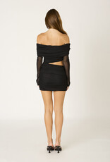 Mesh Off Shoulder Cutout Bodycon Mini Dress