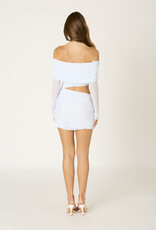 Mesh Off Shoulder Cutout Bodycon Mini Dress
