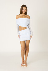 Mesh Off Shoulder Cutout Bodycon Mini Dress