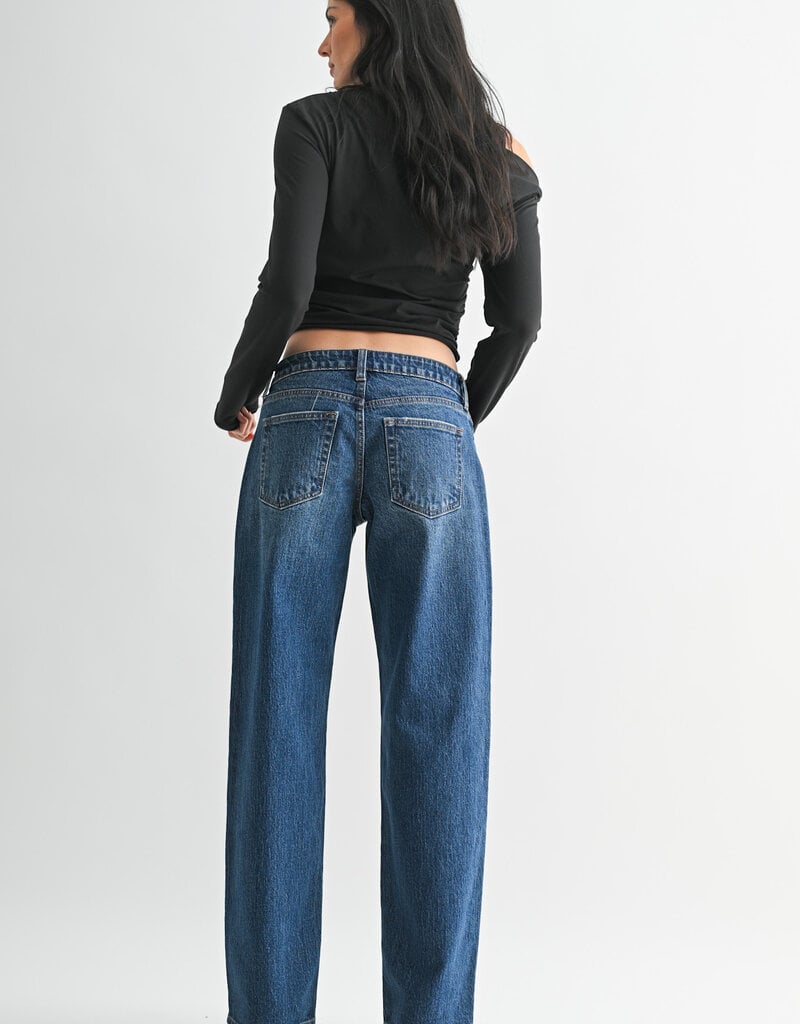 Low Rise Studded Baggy Jeans
