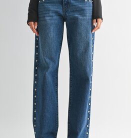 Low Rise Studded Baggy Jeans