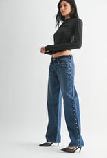 Low Rise Studded Baggy Jeans