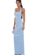 Lucy In The Sky Satin Halter Maxi Dress