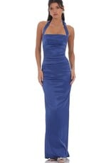 Lucy In The Sky Satin Halter Maxi Dress