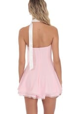 Lucy In The Sky Satin Scarf Strapless Mini Dress