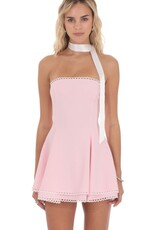 Lucy In The Sky Satin Scarf Strapless Mini Dress