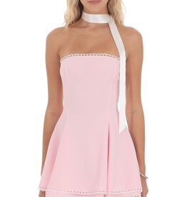 Lucy In The Sky Satin Scarf Strapless Mini Dress
