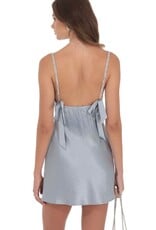 Lucy In The Sky Rhinestone Strap Satin Mini Dress