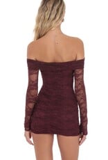 Lucy In The Sky Off Shoulder Long Sleeve Lace Mini Dress