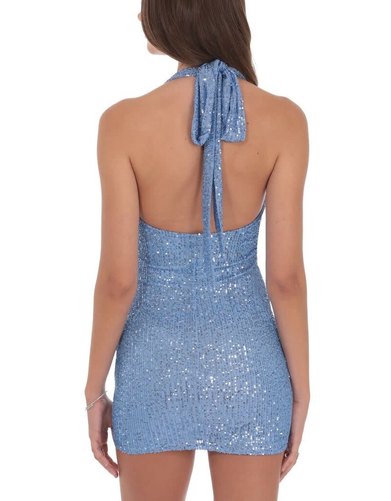 Lucy In The Sky Sequin Halter Mini Dress