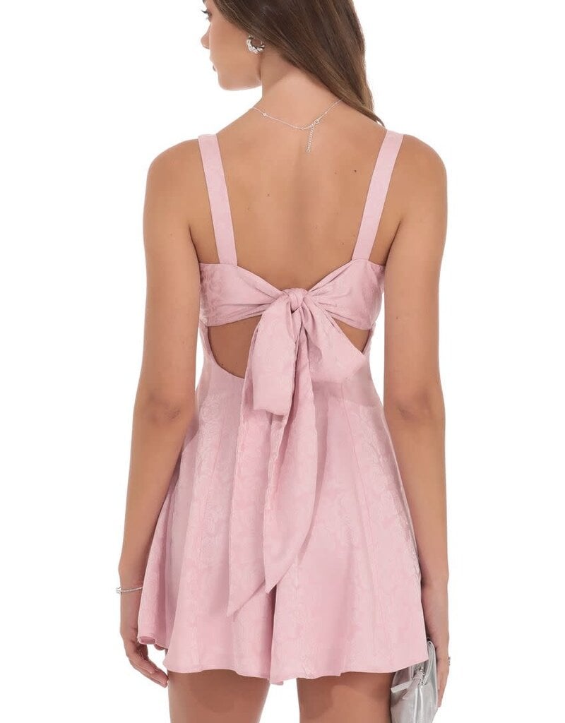 Lucy In The Sky Floral Jacquard Bow Tie Mini Dress