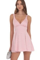 Lucy In The Sky Floral Jacquard Bow Tie Mini Dress
