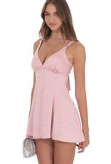 Lucy In The Sky Floral Jacquard Bow Tie Mini Dress