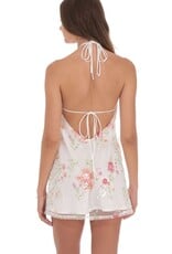 Lucy In The Sky Floral Sequin Halter Shift Mini Dress