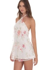 Lucy In The Sky Floral Sequin Halter Shift Mini Dress