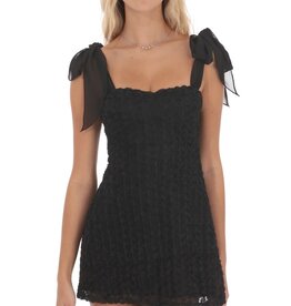 Lucy In The Sky Rosette Shoulder Tie Mini Dress