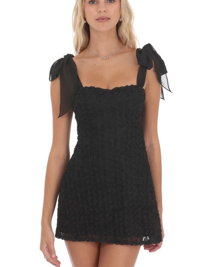 Lucy In The Sky Rosette Shoulder Tie Mini Dress