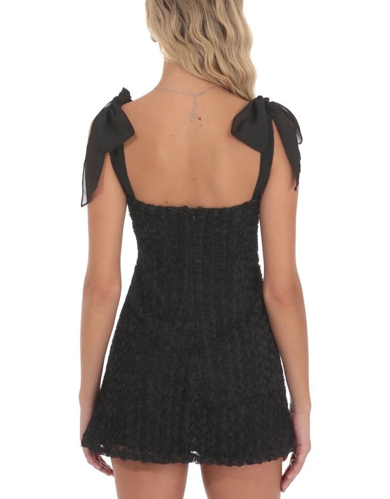 Lucy In The Sky Rosette Shoulder Tie Mini Dress