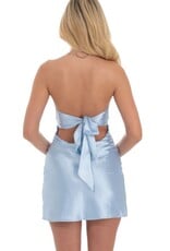 Lucy In The Sky Satin Twist Cutout Mini Dress