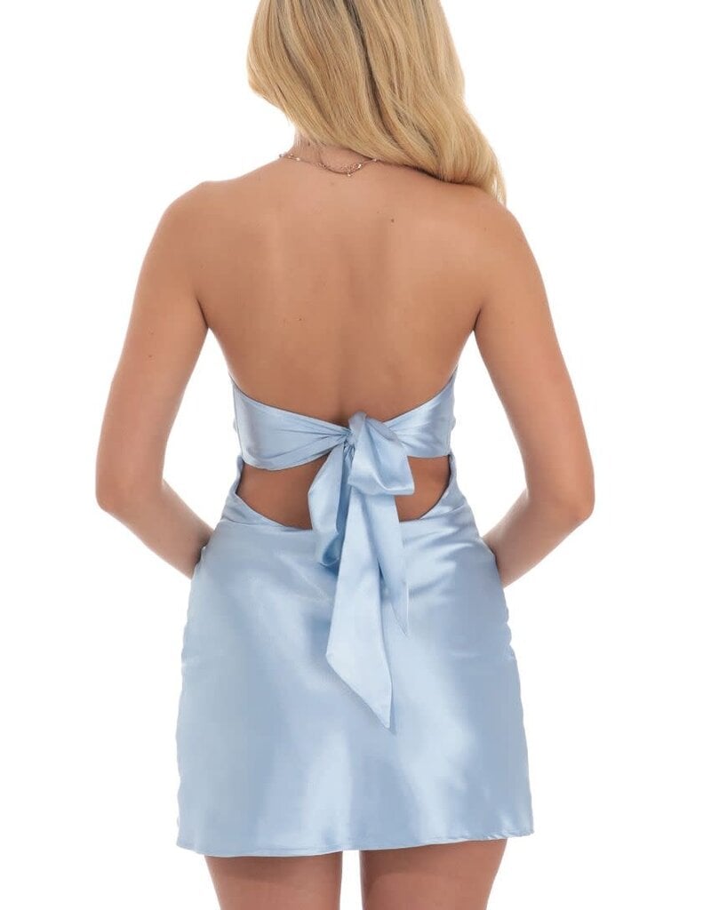 Lucy In The Sky Satin Twist Cutout Mini Dress