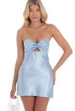 Lucy In The Sky Satin Twist Cutout Mini Dress